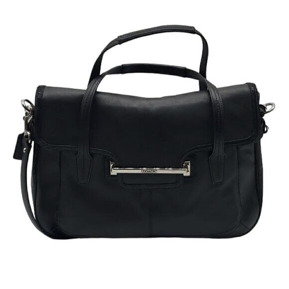 Coach Black Leather Taylor Flap Shoulder Bag - Picture 1 of 9